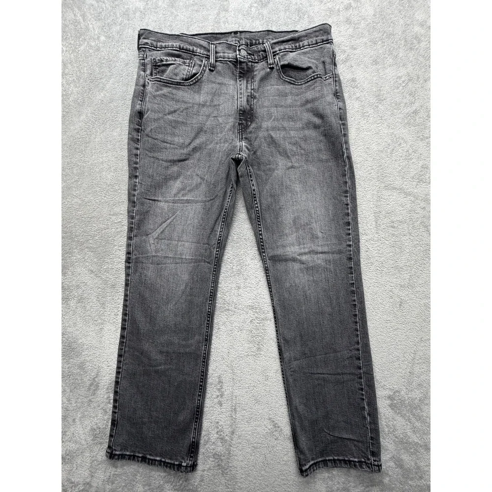 Levis 514 Jeans Mens Measured 37x29 Gray Charcoal Wash‎ Straight Regular Fit